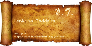 Menkina Taddeus névjegykártya